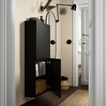 BESTÅ Wall cabinet with 2 doors, black-brown/Lappviken black-brown, 60x22x128 cm