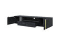 Wall-Mounted TV Cabinet Verica 200 cm, charcoal/gold handles