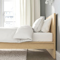 MALM Bed frame, high, white stained oak veneer/Lönset, 120x200 cm