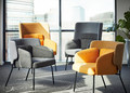 BINGSTA Armchair, Vissle dark yellow, Kabusa dark yellow