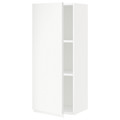 METOD Wall cabinet with shelves, white/Voxtorp matt white, 40x100 cm