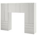 SMÅSTAD / PLATSA Storage combination, white/grey, 240x42x181 cm