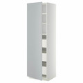 METOD / MAXIMERA High cabinet with drawers, white/Veddinge grey, 60x60x200 cm