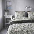 RODGERSIA Duvet cover and pillowcase, grey/white, 150x200/50x60 cm