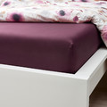 ULLVIDE Fitted sheet, deep red, 140x200 cm