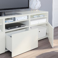 BESTÅ TV storage combination/glass doors, white/Lappviken white clear glass, 180x42x192 cm