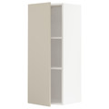 METOD Wall cabinet with shelves, white/Havstorp beige, 40x100 cm