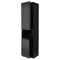 METOD High cab f micro w 2 doors/shelves, black/Upplöv matt anthracite, 60x60x240 cm