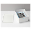 KUGGIS Box with lid, white, 26x35x15 cm