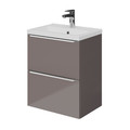 Goodhome Wall-mounted Basin Cabinet Imandra Slim 50cm, anthracite