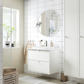 HAVBÄCK / ORRSJÖN Wash-stnd w drawers/wash-basin/tap, white/white marble effect, 82x49x71 cm