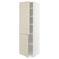 METOD High cabinet with shelves/2 doors, white/Havstorp beige, 60x60x200 cm