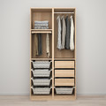 PAX / FORSAND Wardrobe combination, white stained oak effect, 100x60x201 cm