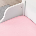 LEN Fitted sheet, pink, 80x165 cm