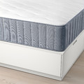 NORDLI Bed frame with storage and mattress, with headboard white/Vågstranda medium firm, 140x200 cm
