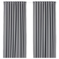 MAJGULL Block-out curtains, 1 pair, grey, 145x300 cm