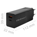 Qoltec Wall Charger EU Plug GaN Power PRO 1xUSB C, 1xUSB, 100W