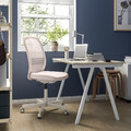 TROTTEN/FLINTAN / EKENABBEN Desk and storage combination, and swivel chair beige/white