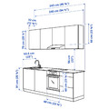 ENHET Kitchen, pale grey-green, 243x63.5x222 cm