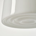 MUDDERVERK Pendant lamp, brass/opal white glass