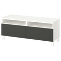 BESTÅ TV bench with drawers, white/Lappviken/Stubbarp dark grey, 120x42x48 cm