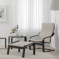 POÄNG Armchair, black-brown, Knisa light beige