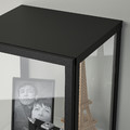 BLÅLIDEN Glass-door cabinet, black, 35x32x151 cm