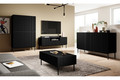 Three-door Cabinet Nicole 150 cm, matt black/black legs