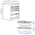 TROFAST Storage combination with box/trays, light white stained pine/white, 32x44x52 cm