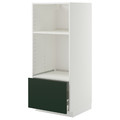 METOD / MAXIMERA High cab for oven/micro w drawer, white/Havstorp deep green, 60x60x140 cm