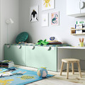 SMÅSTAD Bench with toy storage, white/light green, 90x52x48 cm