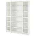 BILLY / OXBERG Bookcase combination w glass doors, white, 160x202 cm