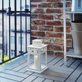 BORRBY Lantern for block candle, white in/outdoor white, 28 cm