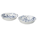 SILVERSIDA Deep plate, patterned/blue, 19 cm, 2 pack