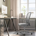 FLINTAN Office chair with armrests, Diseröd grey