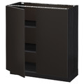 METOD Base cabinet with shelves/2 doors, black/Kungsbacka anthracite, 80x37 cm