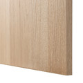BESTÅ TV storage combination/glass doors, white stained oak effect/Lappviken white stained oak eff clear glass, 240x42x231 cm