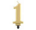 Birthday Candle 1 Metallic 8cm, gold