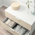 PLATSA Chest of 2 drawers, white/Kalbåden lively pine effect, 80x57x53 cm