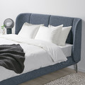 TUFJORD Upholstered bed frame, Gunnared blue, 160x200 cm