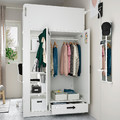 SMÅSTAD Loft bed, white grey/with desk with 3 drawers, 90x200 cm