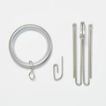 GoodHome Set for Hanging Curtains, silver