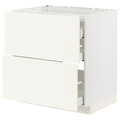 METOD / MAXIMERA Base cab f hob/2 fronts/3 drawers, white/Vallstena white, 80x60 cm