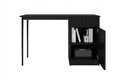 Desk with Drawer Nicole 120 cm, matt black, black legs