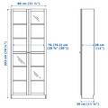 BILLY / OXBERG Bookcase, white, glass, 80x30x202 cm