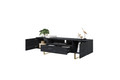 TV Cabinet Verica 200 cm, charcoal/gold legs