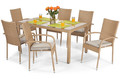 Garden Dining Set MALAGA Table 150 cm & 6 Chairs, beige