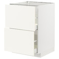 METOD / MAXIMERA Base cb 2 fronts/2 high drawers, white/Vallstena white, 60x60 cm