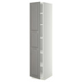 METOD High cabinet with shelves, white/Bodbyn grey, 40x60x200 cm