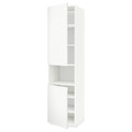 METOD High cab f micro w 2 doors/shelves, white/Voxtorp matt white, 60x60x240 cm